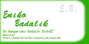 eniko badalik business card